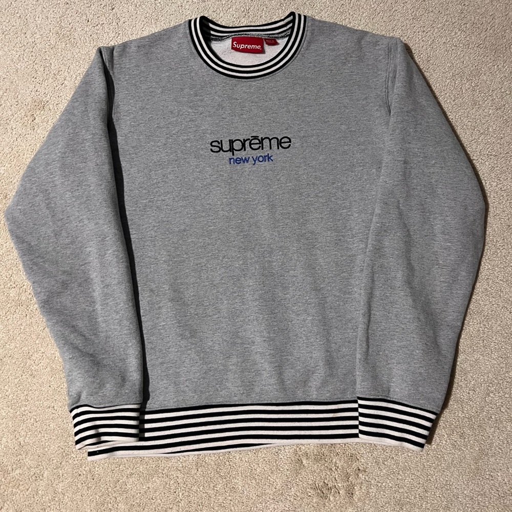 Supreme Heather Gray Crewneck Sweater